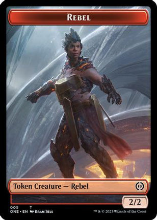 Rebel // Goblin Double-sided Token [Commander: Phyrexia: All Will Be One]