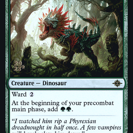 Hulking Raptor [The Lost Caverns of Ixalan Promos] Prerelease Foil