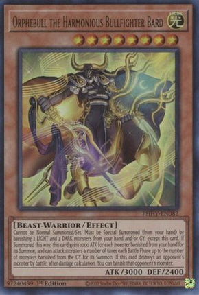 Orphebull the Harmonious Bullfighter Bard (Ultra Rare) [PHHY-EN082] 1st Edition