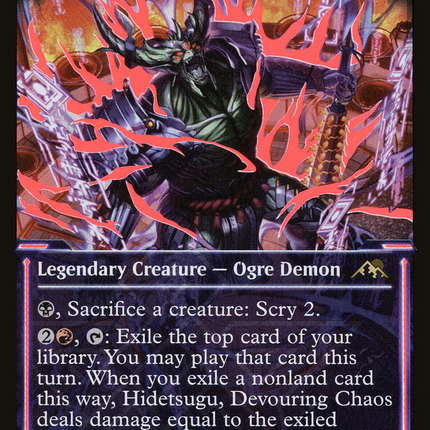 Hidetsugu, Devouring Chaos (Showcase) [Kamigawa: Neon Dynasty] Foil