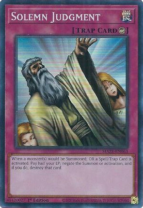 Solemn Judgment (Super Rare) [MAZE-EN063] 1st Edition