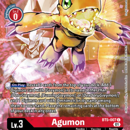 Agumon [BT5-007] (Digimon Royal Knights Card Set) [Battle of Omni Promos]