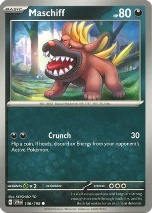 Maschiff - 136/198 [SV01: Scarlet & Violet Base Set] Reverse Holofoil