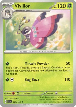 Vivillon - 10/null [SV01: Scarlet & Violet Base Set] Reverse Holofoil