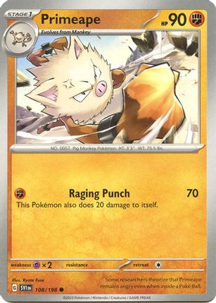 Primeape - 108/null [SV01: Scarlet & Violet Base Set]