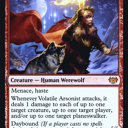 Volatile Arsonist // Dire-Strain Anarchist [Innistrad: Crimson Vow Promos] Prerelease Foil