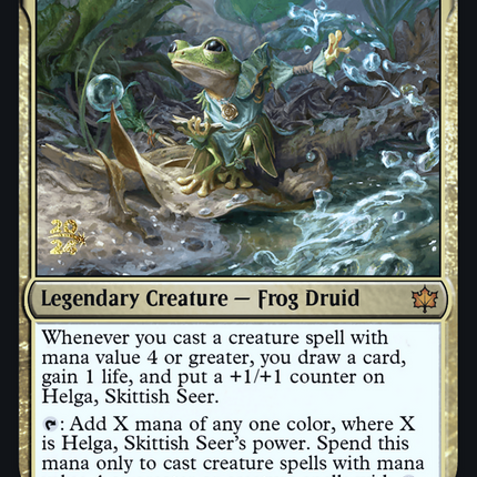 Helga, Skittish Seer [Bloomburrow Promos] Prerelease Foil