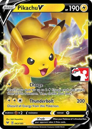 Pikachu V 43- Prize Pack Series Cards Holofoil