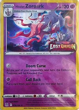 Hisuian Zoroark - 076/196 (Lost Origin Stamped) [Miscellaneous Cards & Products] Holofoil