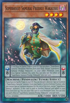 Superheavy Samurai Prodigy Wakaushi (Super Rare) [CYAC-EN006] 1st Edition