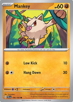 Mankey - 106/null [SV02: Paldea Evolved] Reverse Holofoil