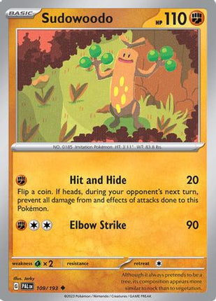 Sudowoodo - 109/null [SV02: Paldea Evolved] Reverse Holofoil