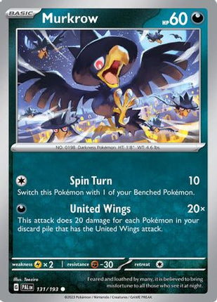 Murkrow - 131/null [SV02: Paldea Evolved] Reverse Holofoil