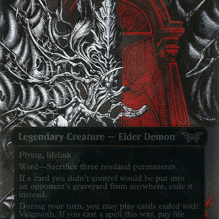 Valgavoth, Terror Eater (Showcase) (Borderless) [Duskmourn: House of Horror] Textured Foil