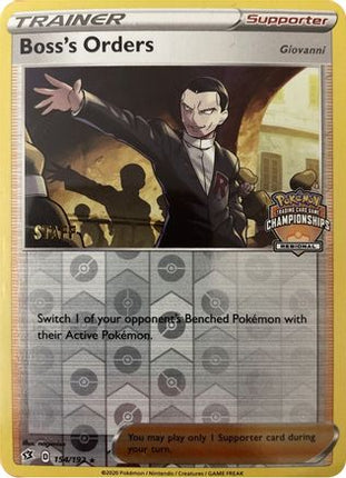 Boss's Orders - 154/192 (Regional Championships) [Staff] [League & Championship Cards] Reverse Holofoil