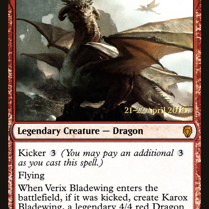 Verix Bladewing [Dominaria Promos] Prerelease Foil
