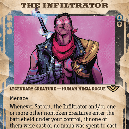 Satoru, the Infiltrator (Showcase) (Borderless) [Outlaws of Thunder Junction] Foil