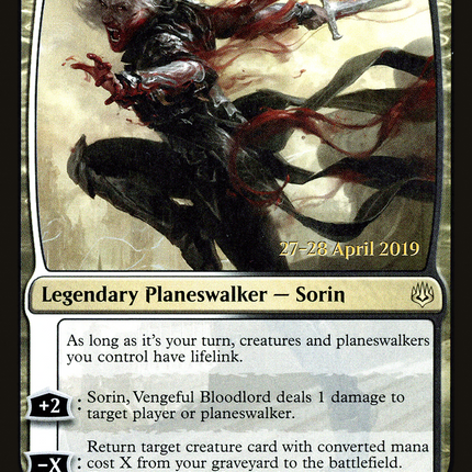 Sorin, Vengeful Bloodlord [War of the Spark Promos] Prerelease Foil