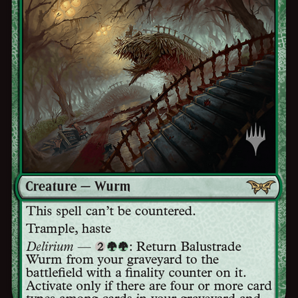 Balustrade Wurm [Duskmourn: House of Horror Promos] Foil