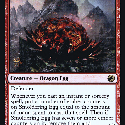 Smoldering Egg // Ashmouth Dragon [Innistrad: Midnight Hunt Promos] Prerelease Foil
