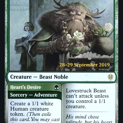 Lovestruck Beast // Heart's Desire [Throne of Eldraine Promos] Prerelease Foil