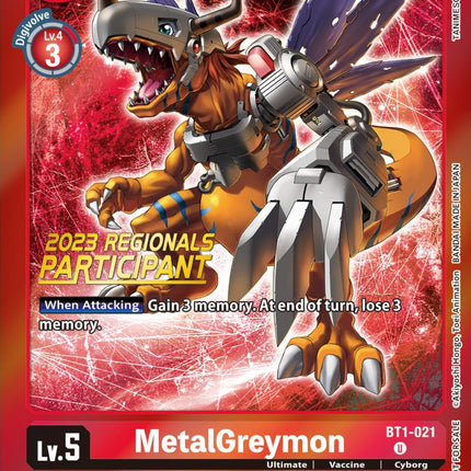 MetalGreymon [BT1-021] (2023 Regionals Participant) [Release Special Booster Promos]