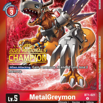MetalGreymon [BT1-021] (2023 Regionals Champion) [Release Special Booster Promos]