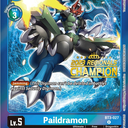 Paildramon [BT3-027] (2023 Regionals Champion) [Release Special Booster Promos]