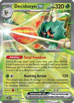 Decidueye ex - 15/null [SV03: Obsidian Flames] Holofoil