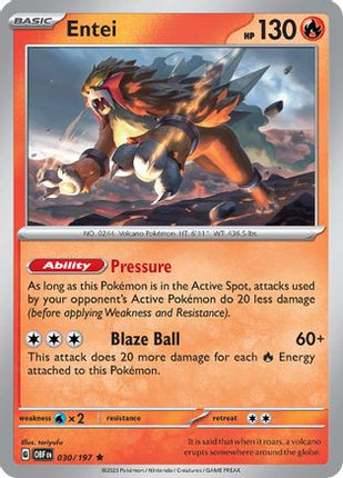 Entei - 30/null [SV03: Obsidian Flames] Holofoil