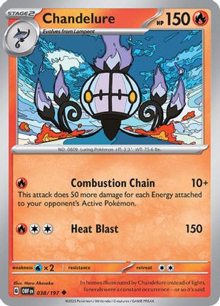 Chandelure - 38/null [SV03: Obsidian Flames] Reverse Holofoil