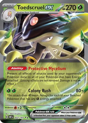 Toedscruel ex - 22/null [SV03: Obsidian Flames] Holofoil