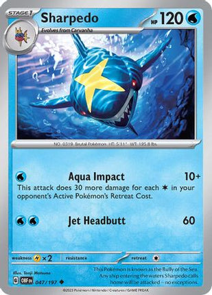 Sharpedo - 47/null [SV03: Obsidian Flames] Reverse Holofoil