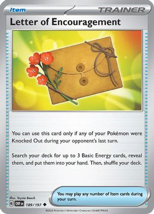 Letter of Encouragement - 189/null [SV03: Obsidian Flames] Reverse Holofoil