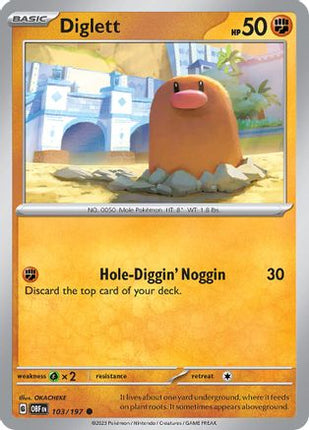 Diglett - 103/null [SV03: Obsidian Flames] Reverse Holofoil