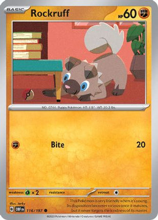 Rockruff - 116/null [SV03: Obsidian Flames] Reverse Holofoil