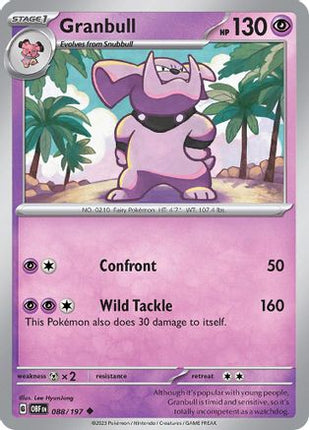 Granbull - 88/null [SV03: Obsidian Flames] Reverse Holofoil
