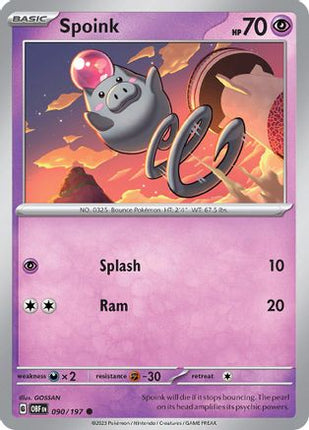 Spoink - 90/null [SV03: Obsidian Flames] Reverse Holofoil