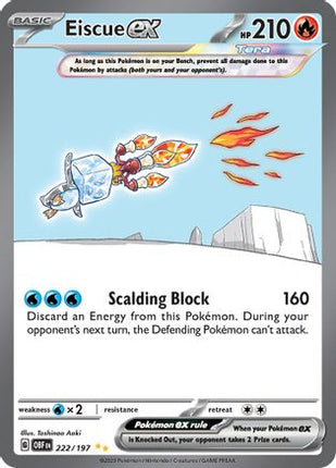 Eiscue ex - 222/197 [SV03: Obsidian Flames] Holofoil