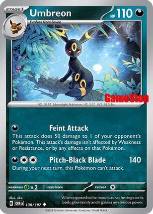 Umbreon - 130/197 (GameStop Exclusive) [Miscellaneous Cards & Products] Reverse Holofoil