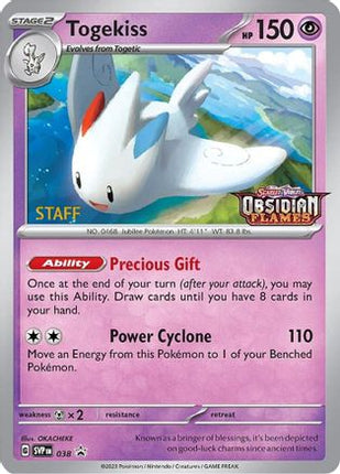 Togekiss - 038 (Prerelease) [Staff] - 38/null [SV: Scarlet & Violet Promo Cards] Holofoil