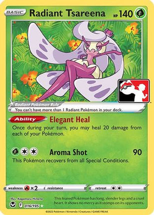 Radiant Tsareena 16- Prize Pack Series Cards Holofoil