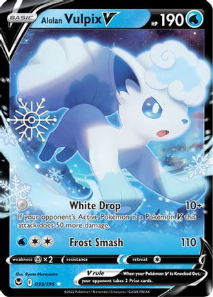 Alolan Vulpix V - 033/195 (Holiday Calendar) [Miscellaneous Cards & Products] Holofoil