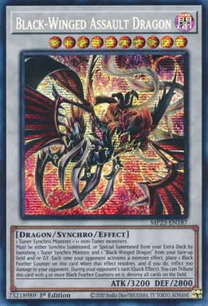 Black-Winged Assault Dragon (Prismatic Secret Rare) [MP23-EN187] 1st Edition