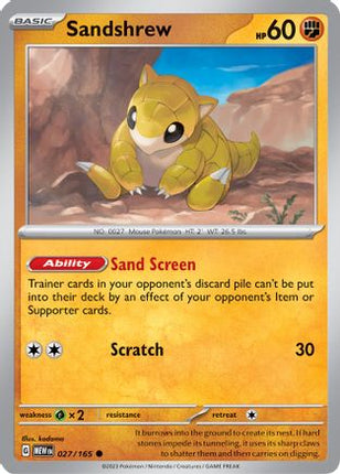 Sandshrew - 27/null [SV: Scarlet & Violet 151] Reverse Holofoil