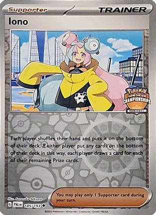Iono - 185/193 (Regional Championships) [League & Championship Cards] Reverse Holofoil
