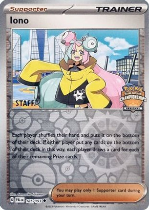 Iono - 185/193 (Regional Championships) [Staff] [League & Championship Cards] Reverse Holofoil