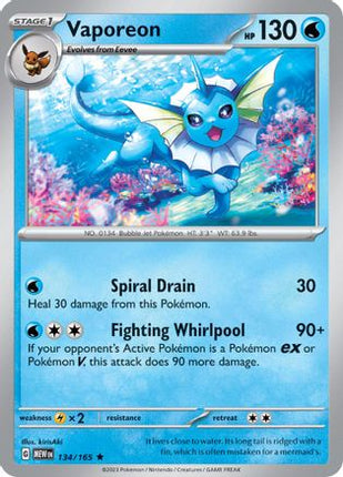 Vaporeon - 134/null [SV: Scarlet & Violet 151] Holofoil