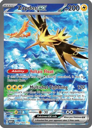 Zapdos ex - 202/165 [SV: Scarlet & Violet 151] Holofoil