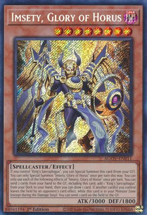 Imsety, Glory of Horus (Secret Rare) [AGOV-EN011] 1st Edition